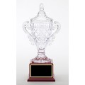 Cups - CRY362 - Crystal Cup on Executive Cherry Base - 15.5"