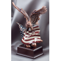 Eagle Awards - Bronze Eagle Perched on Flag