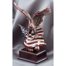 Eagle Awards - Bronze Eagle Perched on Flag