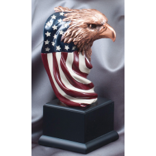 Eagle Awards - Bronze Eagle Flag Head 9.5"