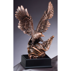 Eagle Awards - Bronze Eagle on Swirled Flag 14"