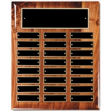 Multi Piano Finish Walnut 24-Plate Perpetual Plaque