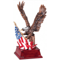 Eagle Awards - Bronze Eagle with Flag 9.25"